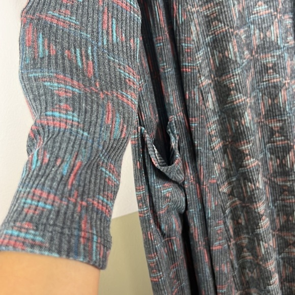 LulaRoe Sarah Multicolor Cardigan Sweater XS - Picture 3 of 6
